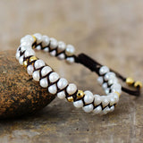 Freshwater Pearls Beads Wrap Bracelet String Weaving Cuff Jewelry