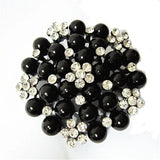 Classic Pearl Brooch Pins Clear Rhinestones