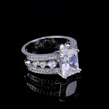 Geometric CZ Crystal Wedding Ring Pretty Pattern Band