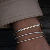 Geometric Square Zirconia Tennis Bracelet for Women with Plated Chain