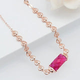 Glamour Bracelet 585 Purple Plated 14K Rose Ruby Engagement Jewelry