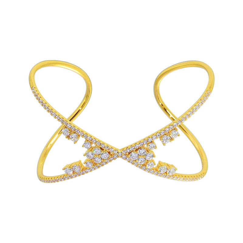 Women's Cubic Zirconia Cuff Bracelet Bangle
