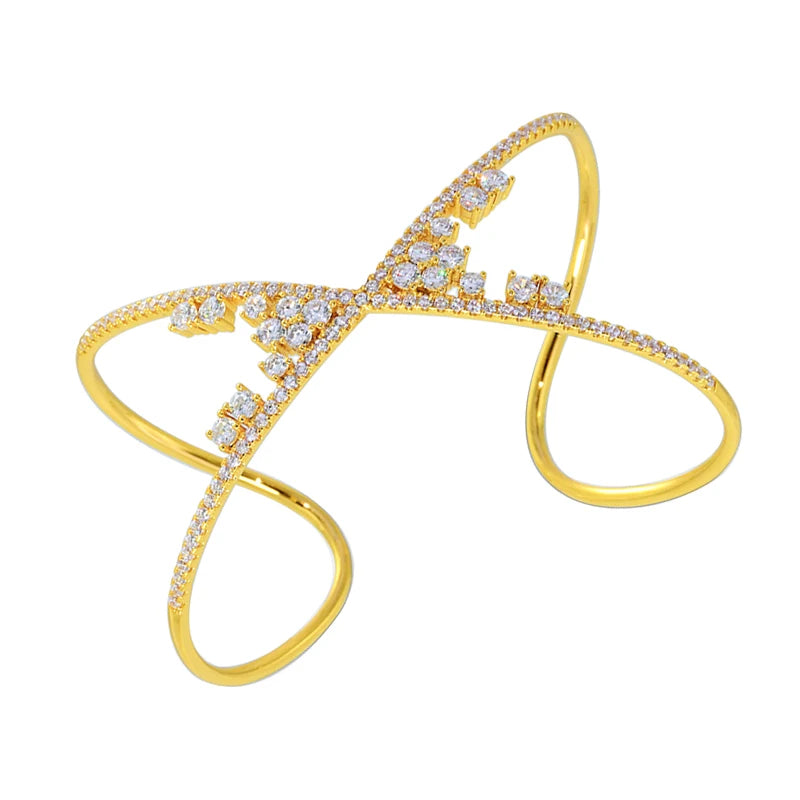 Women's Cubic Zirconia Cuff Bracelet Bangle