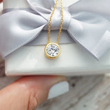 Classic Bride Birthstone Pendant Necklace for Women Mother Stainless Steel