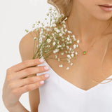 Classic Bride Birthstone Pendant Necklace for Women Mother Stainless Steel