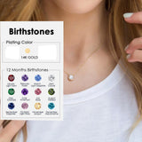 Classic Bride Birthstone Pendant Necklace for Women Mother Stainless Steel