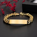 Men's Copper Cuban Chain Bracelet High Glossy Wrist Jewelry
