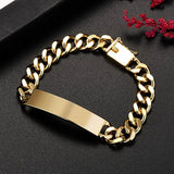 Men's Copper Cuban Chain Bracelet High Glossy Wrist Jewelry