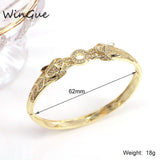 Copper Zircon Leopard Open Cuff Bangle for Women