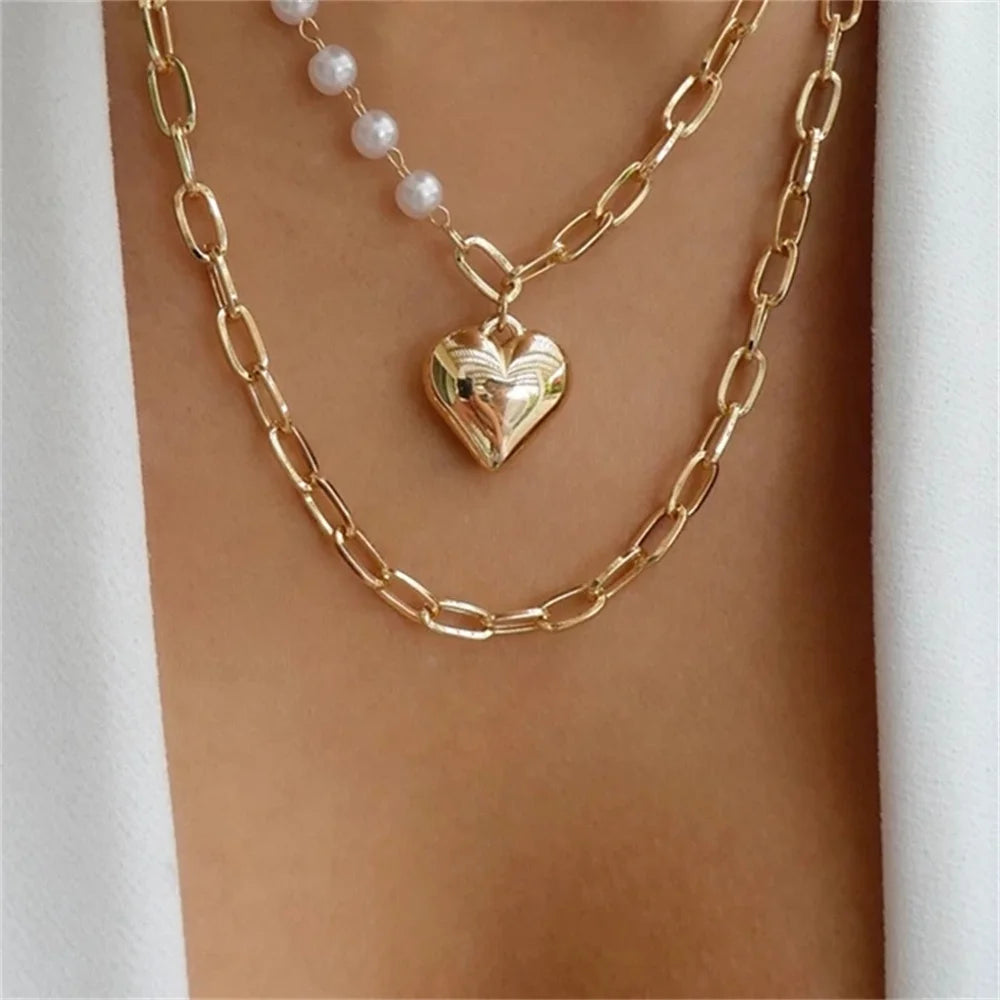 Vintage Silver Geometric Pendant Necklace for Women