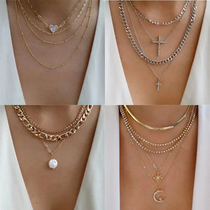 Vintage Silver Geometric Pendant Necklace for Women