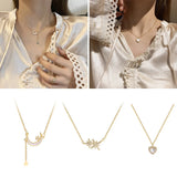 Heart Pendant Necklace Crystal Pearl Beads