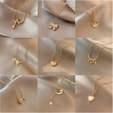 Heart Pendant Necklace Crystal Pearl Beads