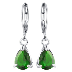 Water Drop Shape CZ Earrings Vintage Bridal Wedding Jewelry