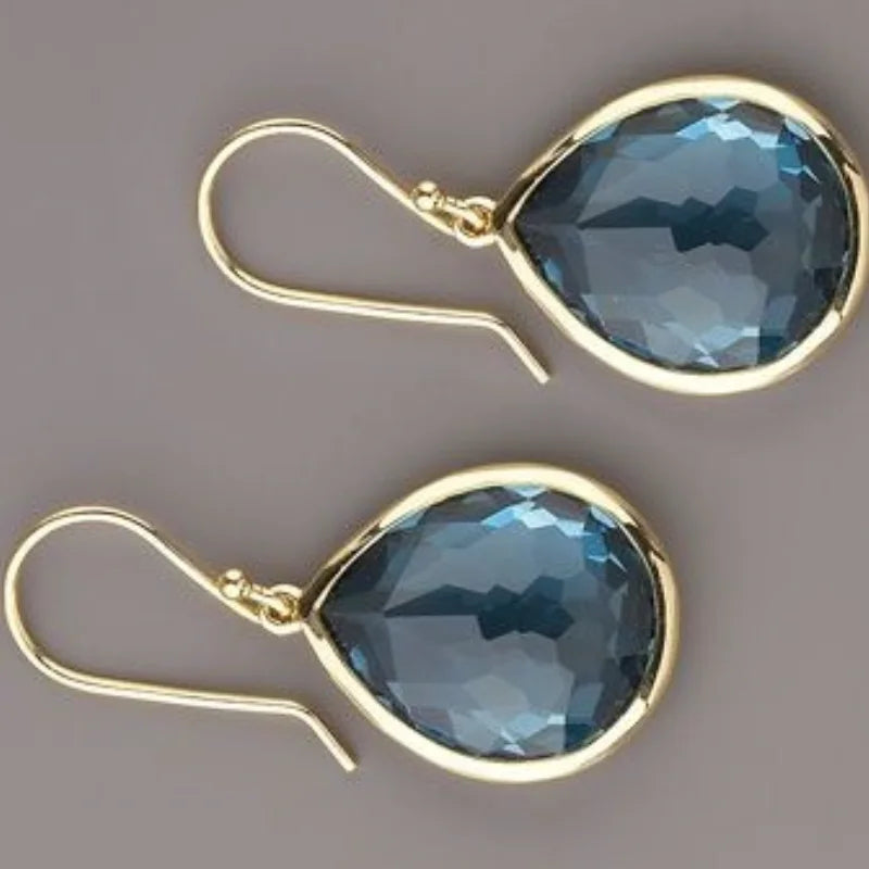 Water Drop Shape CZ Earrings Vintage Bridal Wedding Jewelry