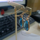 Water Drop Shape CZ Earrings Vintage Bridal Wedding Jewelry