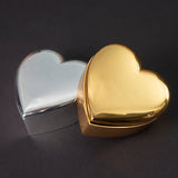 Golden Heart Shape Jewelry Box for Women - Trinket Storage Organizer Chest