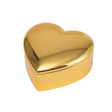 Golden Heart Shape Jewelry Box for Women - Trinket Storage Organizer Chest