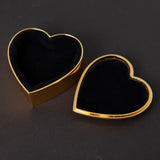 Golden Heart Shape Jewelry Box for Women - Trinket Storage Organizer Chest