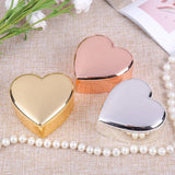 Golden Heart Shape Jewelry Box for Women - Trinket Storage Organizer Chest