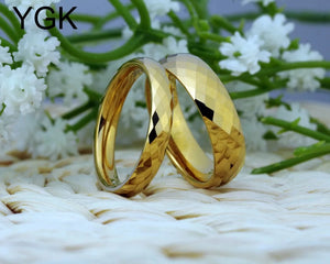 Classic Golden Tungsten Rings for Women Men Lover's Wedding Party Jewelry