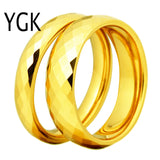Classic Golden Tungsten Rings for Women Men Lover's Wedding Party Jewelry