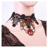 Classic Gothic Tattoo Lace Choker Women Necklace Set