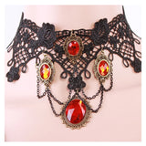 Classic Gothic Tattoo Lace Choker Women Necklace Set