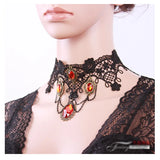 Classic Gothic Tattoo Lace Choker Women Necklace Set