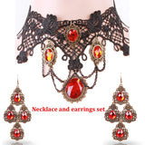 Classic Gothic Tattoo Lace Choker Women Necklace Set