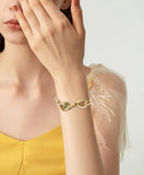 Green Eye Snake Style Bangle Chain Bracelet Gift