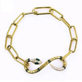 Green Eye Snake Style Bangle Chain Bracelet Gift