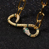Green Eye Snake Style Bangle Chain Bracelet Gift