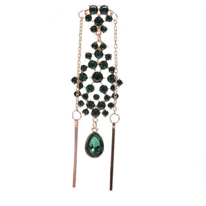 Green Indian Princess Hair Clip Rhinestone Headband
