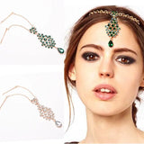 Green Indian Princess Hair Clip Rhinestone Headband