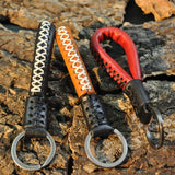 Hand-knit Leather Keychain Couple Key Ring Pendant