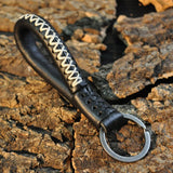 Hand-knit Leather Keychain Couple Key Ring Pendant
