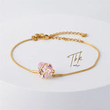 Pink Crystal Heart Bracelet for Girls - Lovely Jewelry Gift