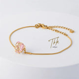 Pink Crystal Heart Bracelet for Girls - Lovely Jewelry Gift