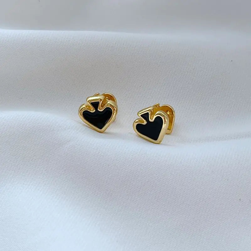 Colorful Heart Earrings Love Ear Jewelry Copper Plated