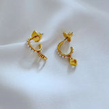 Colorful Heart Earrings Love Ear Jewelry Copper Plated