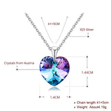 Classic Heart Pendant Necklace Crystals Austria S925 Silver