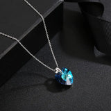 Classic Heart Pendant Necklace Crystals Austria S925 Silver