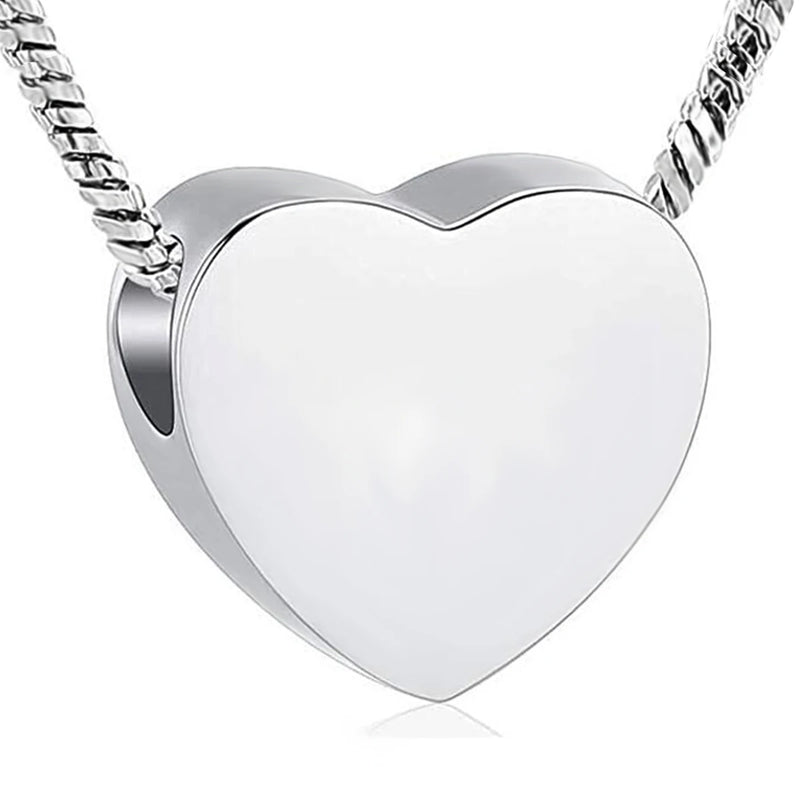 Heart Urn Necklace for Ashes Stainless Steel Cremation Holder Keepsake Memorial