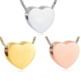 Heart Urn Necklace for Ashes Stainless Steel Cremation Holder Keepsake Memorial
