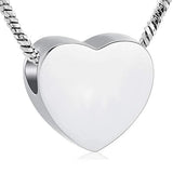 Heart Urn Necklace for Ashes Stainless Steel Cremation Holder Keepsake Memorial