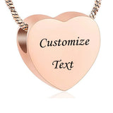 Heart Urn Necklace for Ashes Stainless Steel Cremation Holder Keepsake Memorial