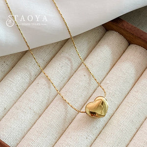 Heart Pendant Stainless Steel Necklace Women's Jewelry