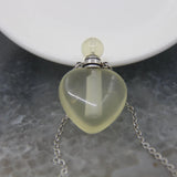 Heart-shaped Quartz Crystal Perfume Bottle Pendant Necklace