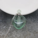 Heart-shaped Quartz Crystal Perfume Bottle Pendant Necklace